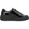 Rieker Women's Crashlack Patent Leather Shoes In Nero/schwarz/black In Black