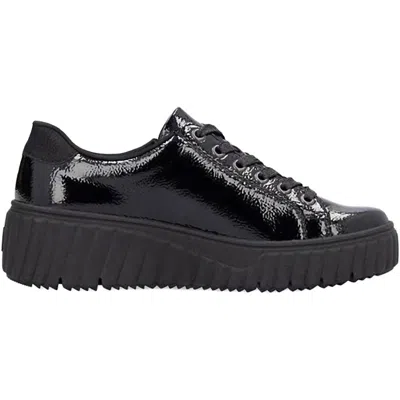 Rieker Women's Crashlack Patent Leather Shoes In Nero/schwarz/black
