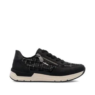 Rieker Women's Destiny 02 Sneaker In Schwarz/schwarz-weiss/black