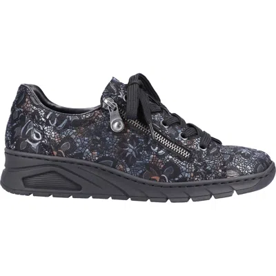 Rieker Women's Doris 02 Casual Sneakers In Rose Black Synthetic In Multi