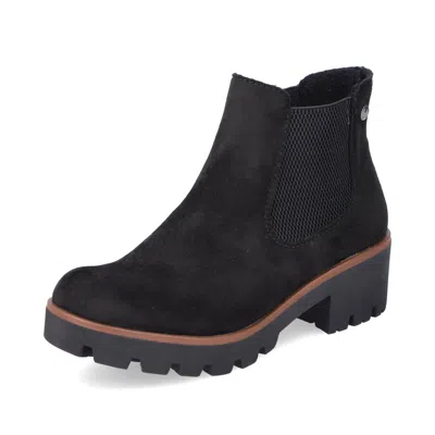 Rieker Connecticut Womens Wedge Heel Boots Colour: Black Suede, Size: 6.5 / 40