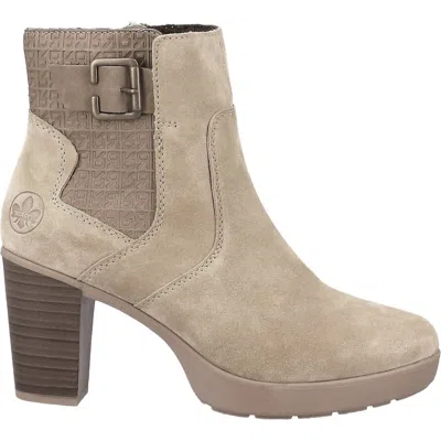 Rieker Women's Eva 52 Suede Ankle Booties In Fango In Neutral