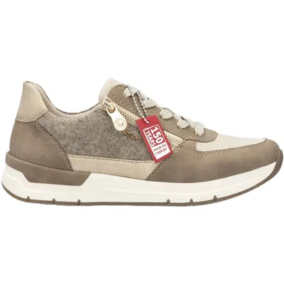 Rieker Women's Faux Leather Low-top Sneakers In Fango/ginger/gold Combi In Multi