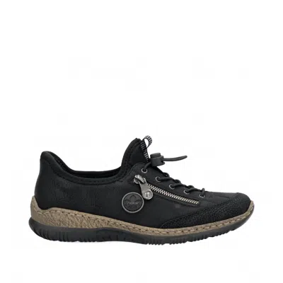 Rieker Women's Flat Heeled Sneaker In Black