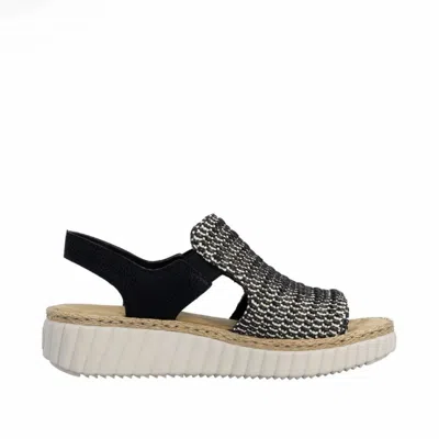 Rieker Women's Flat Sandal In Black Multi