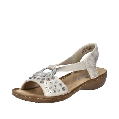 Rieker Women's Flat Sandal In Cream In White