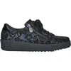 Rieker Women's Gesa 04 Faux Leather Sneaker In Navy/schwarz In Multi