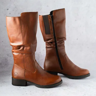 Rieker Women's Leather Boots In Chestnut In Brown
