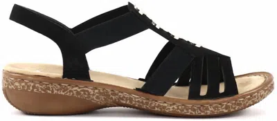 Rieker Women's Low Heeled Sandals In Black