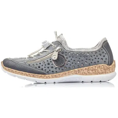 Rieker Women Nikita V1 Elasticated Trainers Shoes In Blue