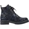 Rieker Women's Payton Combat Boots In Navy/schwarz Synthetic In Black