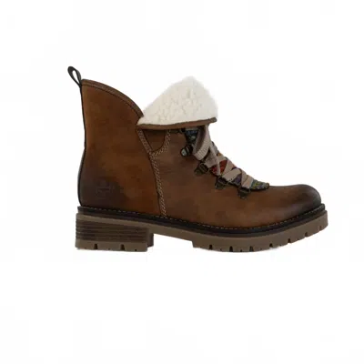 Rieker Women's Peggy Zip-up Laced Boot In Brown