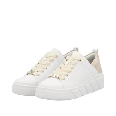 Rieker Women's R-evolution Carla Sneaker In White/gold