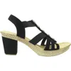 Rieker Women's Rabea 60 High Heel Sandal In Black In Multi