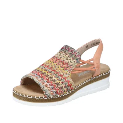 Rieker Women's Regina 41 Sandals In Apricot Multi