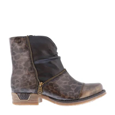 Rieker Women's Short Zipped Boots In Black Bronze In Multi