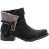 Rieker Women's Side Zip Ankle Booties In Schwarz/schwarz/wood Synthetic In Black
