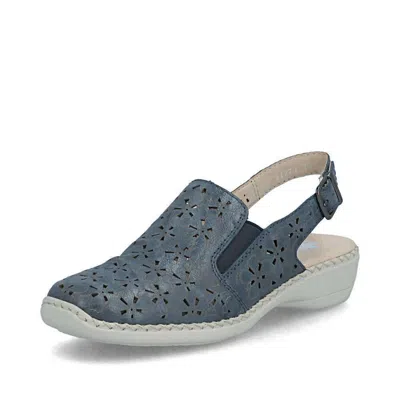Rieker Women's Slingback Toe Sandal In Lake In Blue