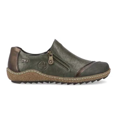 Rieker Women's Slip On Suede Shoes In Green In Multi