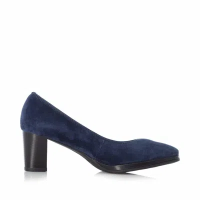 Rieker Women's Suede Heels In Navy Blue
