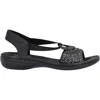 Rieker Women's Synthetic Leather Heel Strap Sandal In Black With Beads In Black