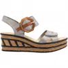 Rieker Women's Wedge Sandals In Grey/cayenne Synthetic In Multi