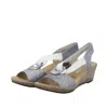 Rieker Women's Wedge Sandals In Old Silver In Gray