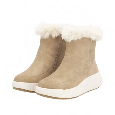 Rieker Women's Zip Boots In Sepia In Animal Print