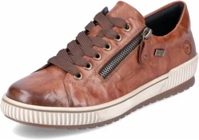 Rieker Women's Zip Shoe In Dk Brown