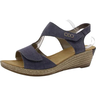 Rieker Womens Adjustable Suede Slingback Sandals In Blue