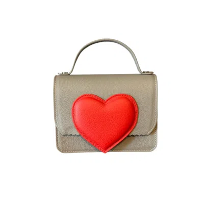 Rien By Penny Vomva Women's Grey / Red L'amour Mini Bag  Light Grey In Grey/red