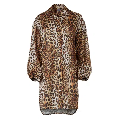 Rien By Penny Vomva Women's Neutrals / Brown Wild Soul Shirt Animal Print