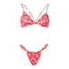 Rien By Penny Vomva Women's Red Make Some Waves Bikini Kiss In Red