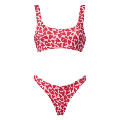 Rien By Penny Vomva Women's Red Sun & Dreams Bikini Hearts