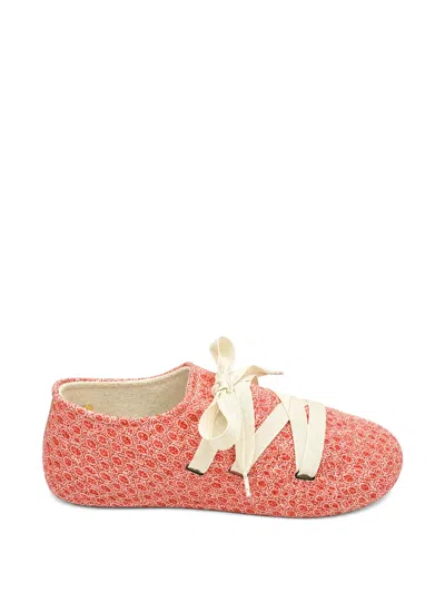 Rien Studio Lace-up Patterned Ballet Flats In Animal Print