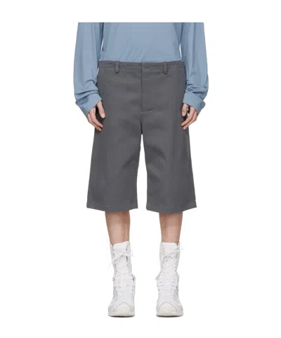 Rier Antique Gabardine Shorts In Gray