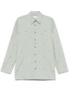 Rier Argile Flowers Poplin Shirt In Green
