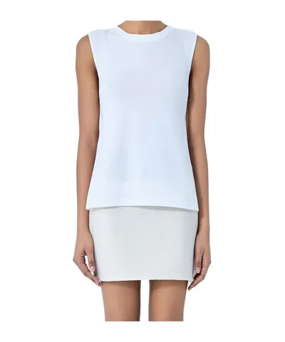 Rier Back Tie Vest In White