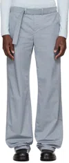 Rier Belt Loop Casual Pants In Blue