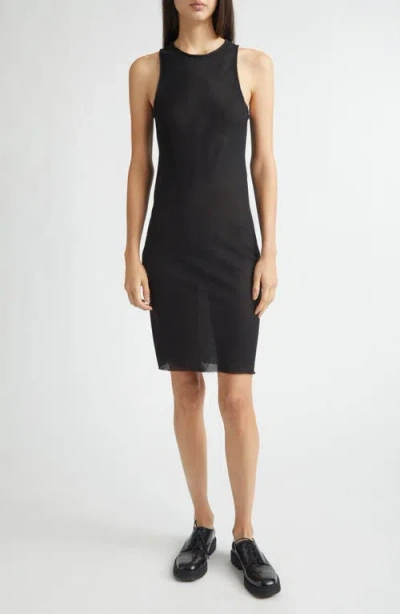 Rier Bias Sleeveless Wool Dress In Black