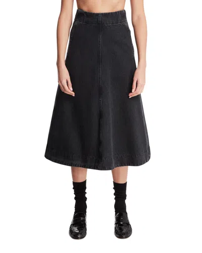 Rier Black Denim Midi Skirt