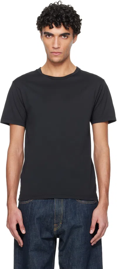 Rier Black Fitted Crew-neck Cotton T-shirt