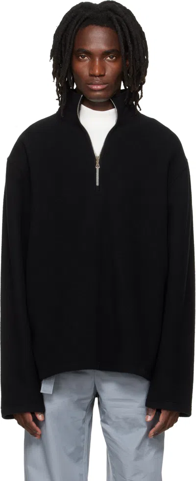 Rier Black Fleece Athletic Sweater