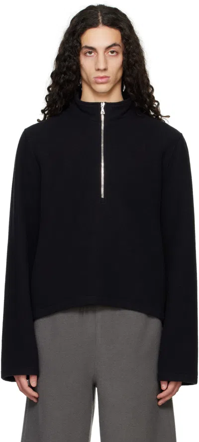 Rier Virgin Wool Zip-up Sweater In Blue