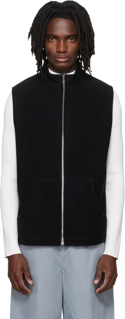 Rier Black Fleece Full Zip Vest