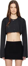 Rier Long-sleeved Short-length Mini Shirt In Blue