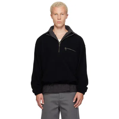 Rier Black Polar Fleece Sweater In Black Fleece