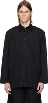 Rier Black Popeline Cotton Shirt In Black Popeline