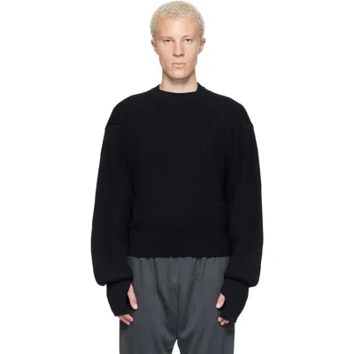 Rier Black Roundneck Utility Sweater