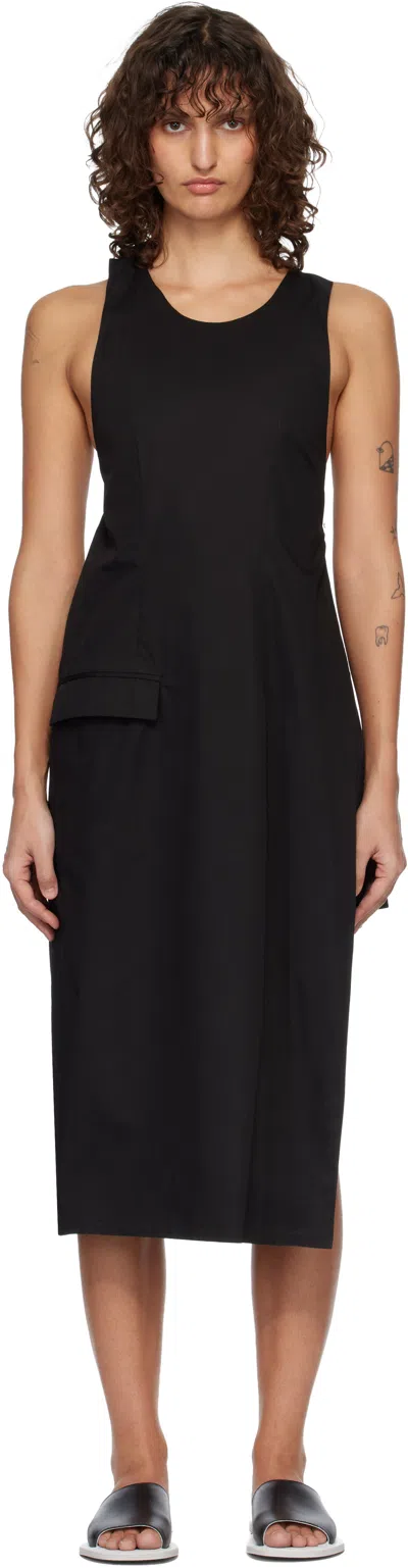 Rier Black Suit Apron Midi Dress
